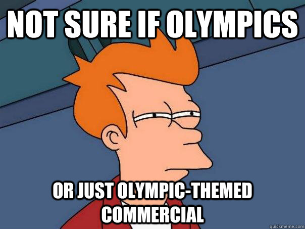 not sure if olympics or just olympic-themed commercial  Futurama Fry