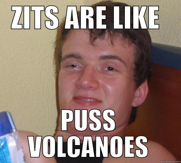 ZITS ARE LIKE  PUSS VOLCANOES 10 Guy