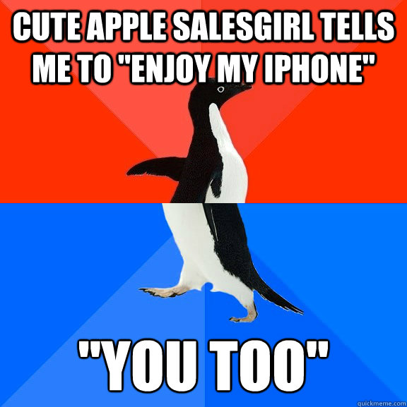 Cute Apple salesgirl tells me to 