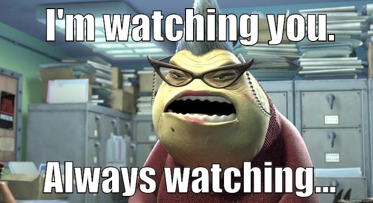       I'M WATCHING YOU.             ALWAYS WATCHING...     Misc