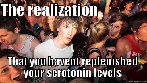 serotonin blah2 - THE REALIZATION                  THAT YOU HAVENT REPLENISHED YOUR SEROTONIN LEVELS Sudden Clarity Clarence
