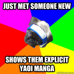 just met someone new shows them explicit yaoi manga  