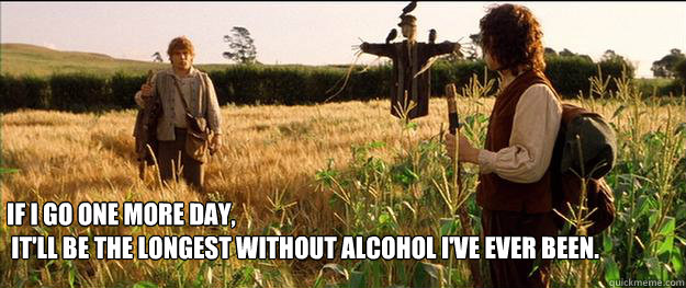  If i go one more day,
 it'll be the longest without alcohol I've ever been. -  If i go one more day,
 it'll be the longest without alcohol I've ever been.  If I take one more step.