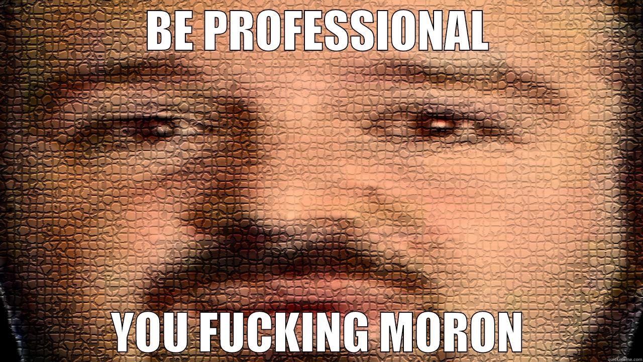 BE PROFESSIONAL YOU FUCKING MORON Misc