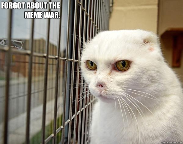 Forgot about the meme war.  - Forgot about the meme war.   Jail Cat