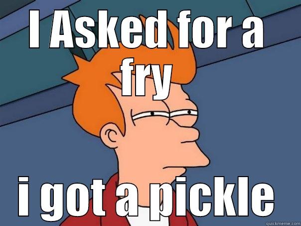 I ASKED FOR A FRY I GOT A PICKLE Futurama Fry