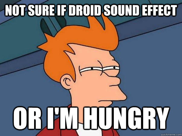 Not sure if Droid sound effect or I'm hungry  
