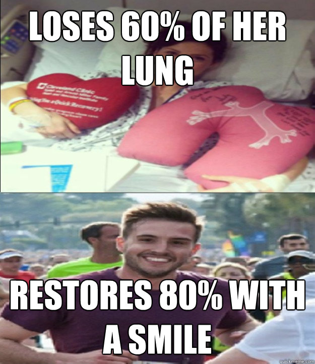 loses 60% of her lung restores 80% with a smile  