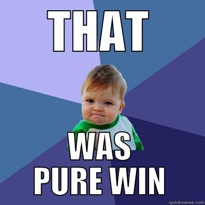 THAT WAS PURE WIN Success Kid
