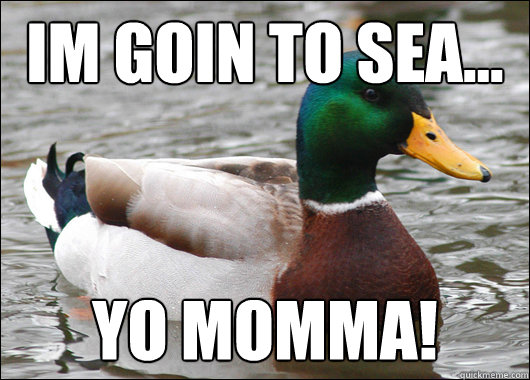 im goin to sea... yo momma!  Actual Advice Mallard