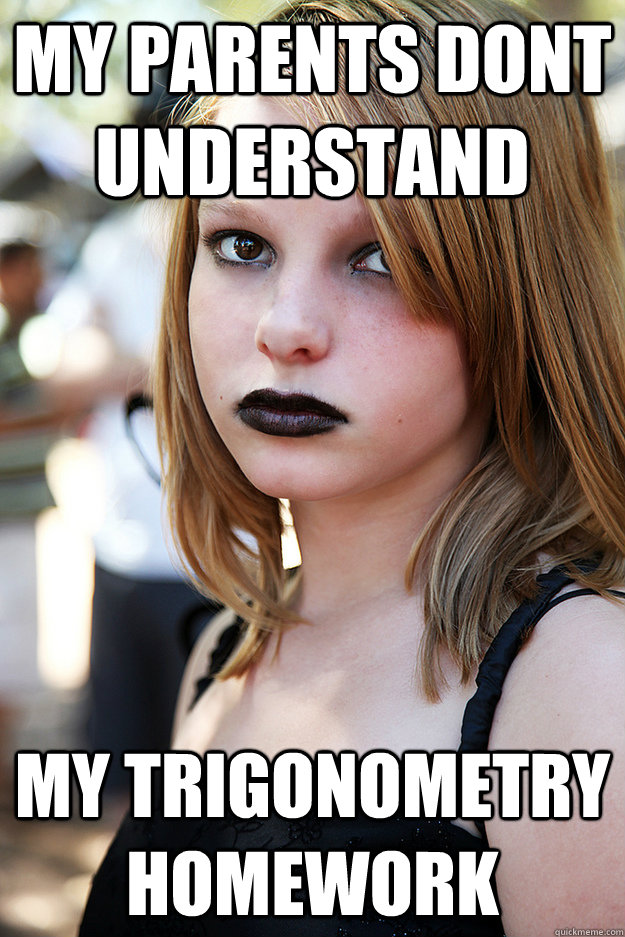 my parents dont understand my trigonometry homework  Well Adjusted Goth