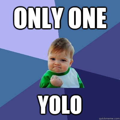 ONLY one yolo  Success Kid