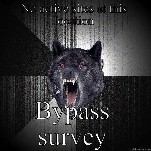 NO ACTIVE SITES AT THIS LOCATION BYPASS SURVEY Insanity Wolf