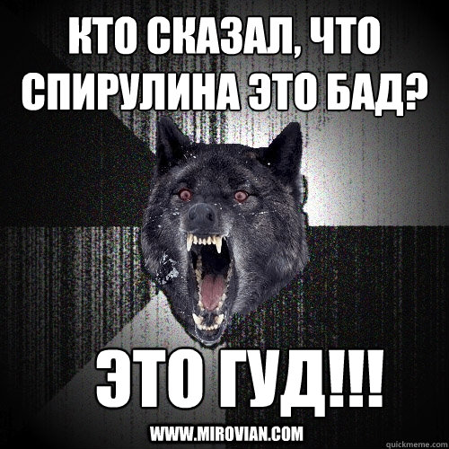 кто сказал, что спирулина это бад? ЭТО ГУД!!! www.mirovia  Insanity Wolf