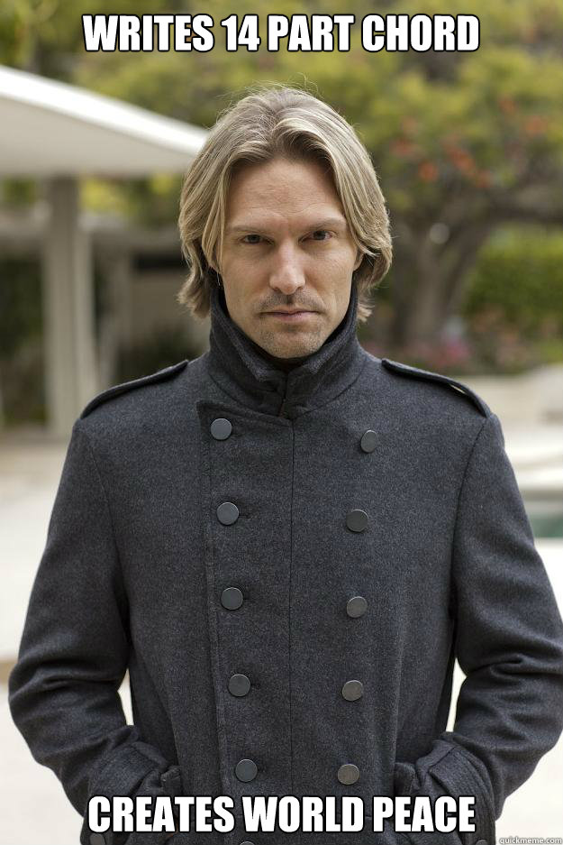 Writes 14 part chord creates world peace  Superhuman Eric Whitacre