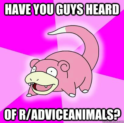 Have you guys heard of R/adviceanimals?  Slowpoke