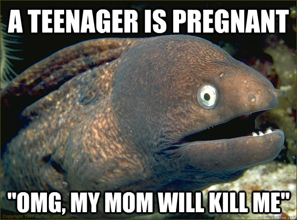 A teenager is pregnant  