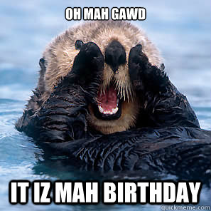 OH MAH GAWD IT IZ MAH BIRTHDAY  