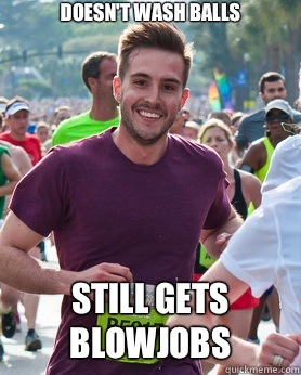Doesn't wash balls Still gets blowjobs - Doesn't wash balls Still gets blowjobs  Ridiculously photogenic guy
