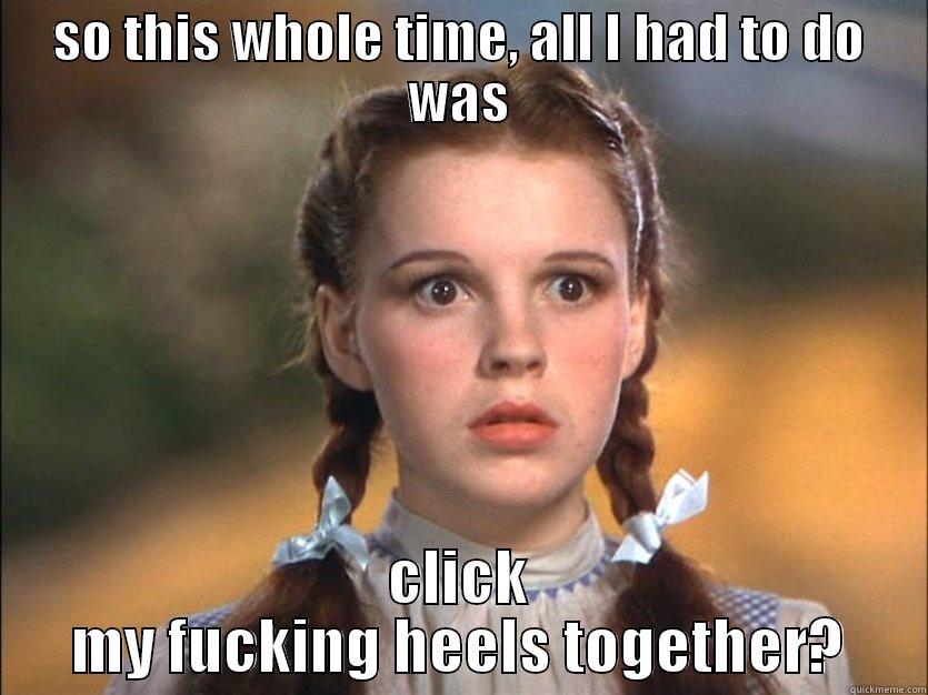 SO THIS WHOLE TIME, ALL I HAD TO DO WAS CLICK MY FUCKING HEELS TOGETHER? Misc