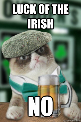 Luck of the Irish NO - Luck of the Irish NO  Irish Grumpy Cat