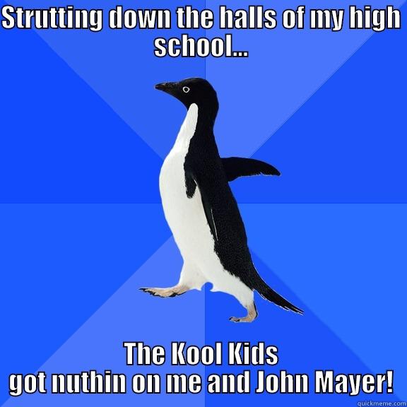 STRUTTING DOWN THE HALLS OF MY HIGH SCHOOL... THE KOOL KIDS GOT NUTHIN ON ME AND JOHN MAYER! Socially Awkward Penguin
