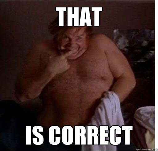 THAT is correct - THAT is correct  Chris Farley