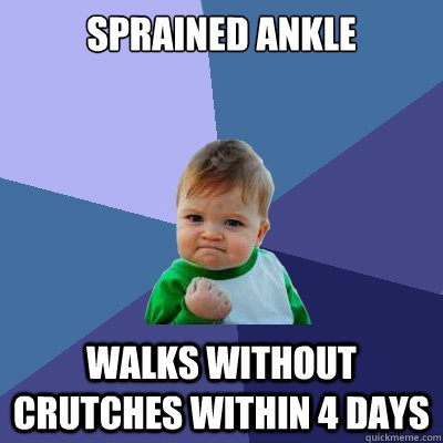 Sprained Ankle Walks without crutches within 4 days - Sprained Ankle Walks without crutches within 4 days  Success Kid