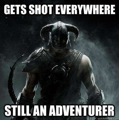 Gets shot everywhere still an adventurer  
