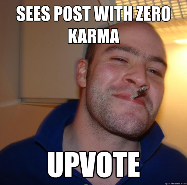 SEES post with zero karma upvote - SEES post with zero karma upvote  Misc