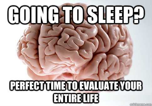 Going to sleep? Perfect time to evaluate your entire life  Scumbag Brain
