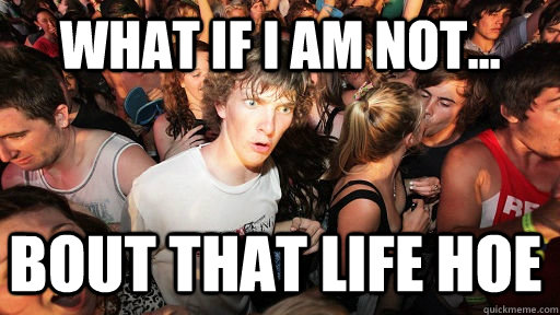 What if I am not... bout that life hoe   Sudden Clarity Clarence