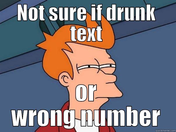NOT SURE IF DRUNK TEXT OR WRONG NUMBER Futurama Fry