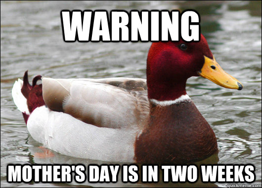 warning Mother's day is in two weeks  Malicious Advice Mallard