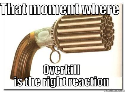 THAT MOMENT WHERE   OVERKILL IS THE RIGHT REACTION Misc