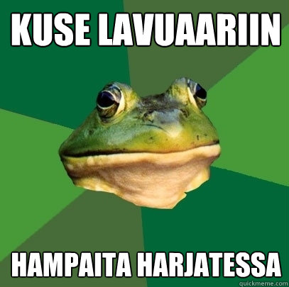 Kuse lavuaariin hampaita harjatessa  Foul Bachelor Frog
