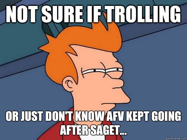 Not sure if trolling Or just don't know AFV kept going after Saget...  Futurama Fry