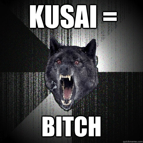 kusai = bitch  Insanity Wolf
