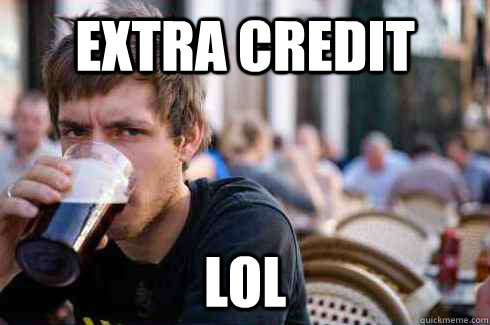 extra credit lol  Lazy College Senior