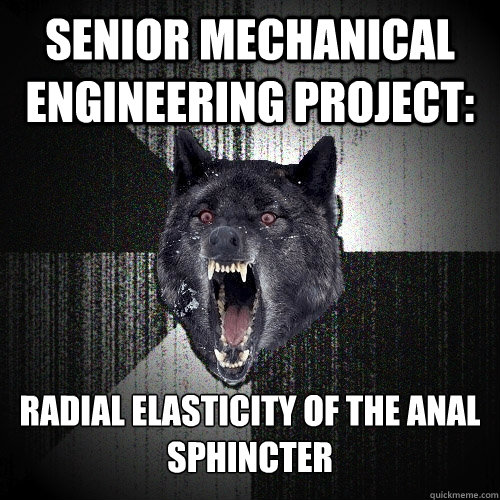 Senior Mechanical Engineering project: Radial Elasticity of the Anal Sphincter   Insanity Wolf
