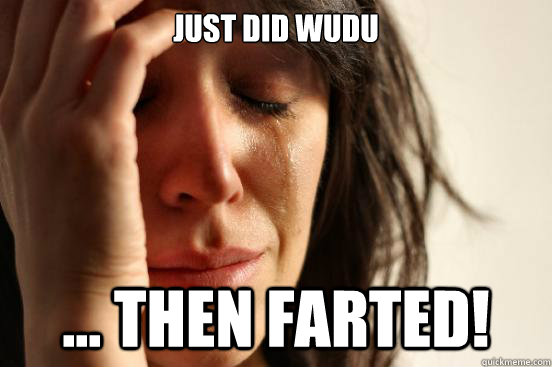 just did wudu ... then farted!  First World Problems