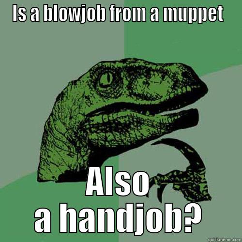 IS A BLOWJOB FROM A MUPPET  ALSO A HANDJOB? Philosoraptor
