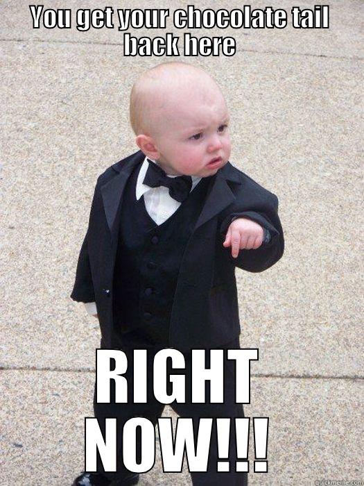 YOU GET YOUR CHOCOLATE TAIL BACK HERE RIGHT NOW!!! Baby Godfather