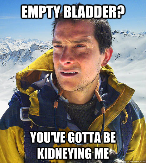 Empty bladder? You've gotta be kidneying me  