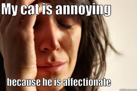 MY CAT IS ANNOYING           BECAUSE HE IS AFFECTIONATE            First World Problems