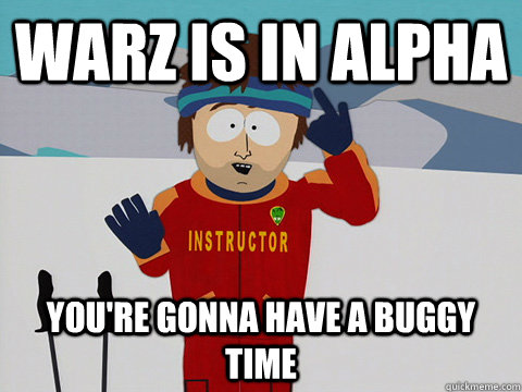 WarZ is in Alpha you're gonna have a buggy time  Youre gonna have a bad time