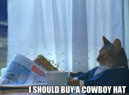  i should buy a cowboy hat  Forever alone sophisticated cat