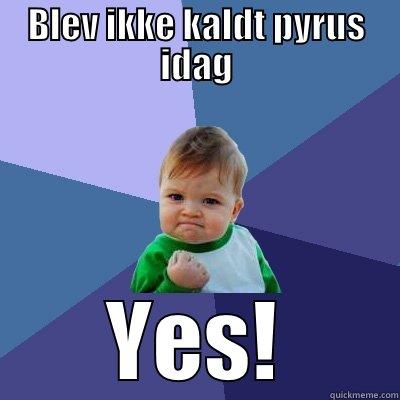 BLEV IKKE KALDT PYRUS IDAG YES! Success Kid