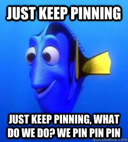 Just Keep pinning Just keep pinning, what do we do? we pin pin pin  Pinning