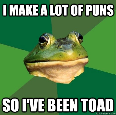 I Make A lot of puns So I've Been Toad  Foul Bachelor Frog